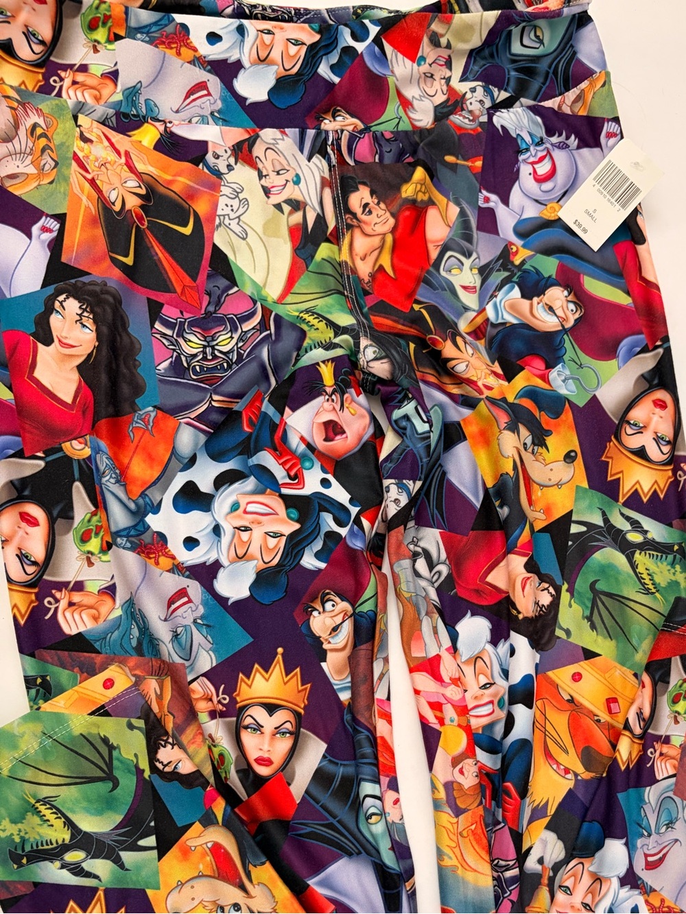 Disney Villains Multicolor Leggings - Purple, Black, Red, Green, Yellow